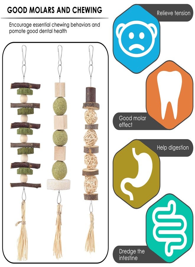 Bissap 3PCS Bunny Chew Toys, Natural Hanging Rabbit Chew Toy Treats for Guinea Pigs Hamsters Gerbils Chinchilla and Other Small Pets for Teeth Grinding - Image 4